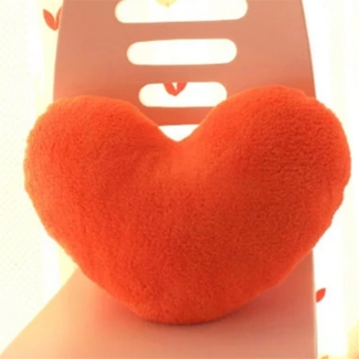 Herzkissen, Herz Kissen Kinderzimmer Decor Herzform Dekokissen Kopfkissen Kissen Zierkissen, Plüsch Kinderkissen für Kinderzimmer Sofa Dekoration (Orange)