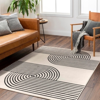 Livabliss Teppich DEHLI, rechteckig, Höhe: 11 mm, Skandinavischer Teppich, Moderner Kurzflor Boho-Wohnzimmerteppich