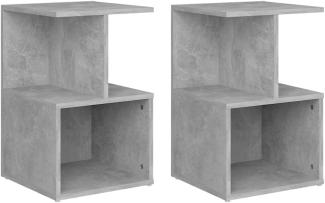 vidaXL Nachttische 2 Stk. Betongrau 35x35x55 cm Holzwerkstoff 806355