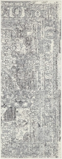 Kurzflor Teppich Plume Grau Creme - 80x250x0,9cm