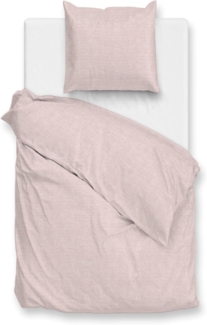 Zo! Home Flanell Bettwäsche 135x200 Flanella di Lino Shell Nude uni Melange rosa