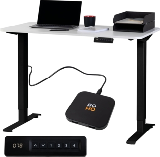 boho office® Schreibtisch UDESK (Komplettpaket, inkl. 110x60 cm große Tischplatte), elektrisch stufenlos höhenverstellbar