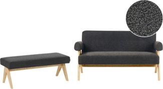 Sofa Set TAMRE Bouclé Schwarz Hellbraun