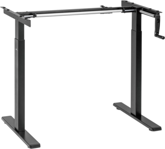 Maclean Sitz-Steh-Schreibtisch Tischgestell | Manuell Höhenverstellbarer Bürotisch max. 118cm | Ergonomischer Tisch Belastbar bis 60kg | MC-790N (Schwarz)