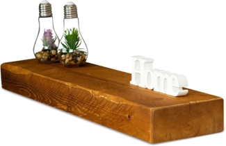 Levandeo® Wandregal, levandeo Wandregal Holz Massiv 80x20cm Teak Farbig Wandboard Regal