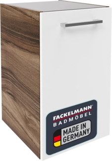 Fackelmann VERONA Unterschrank 35 cm, rechts, Braun Dunkel/Weiß Hochglanz