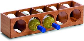 ZELLER Weinregal 13565 für 5 Flaschen, Bambus / Weinflaschen-Regalsystem