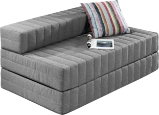 Traumnacht Doppelgästematratze / Schlafsofa, 3-Sitzer Gästesofa mit Schlaffunktion, Liegefläche ca. 140x200 cm, grau