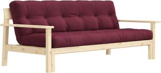 Schlafsofa UNWIND - Matratze Bordeaux / Gestell Natur - Karup Design