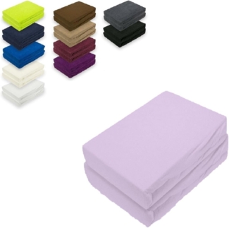 Frottee Spannbettlaken Doppelpack 180 - 200 x 200 cm Flieder