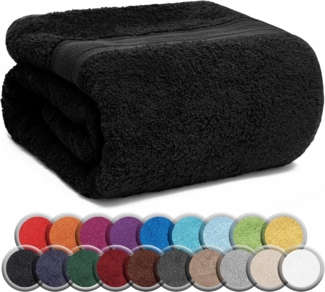 NatureMark SAUNATUCH/Badetuch – Premium Qualität 80x200 cm – Sauna-Handtuch 100% Baumwolle – Farbe: Schwarz