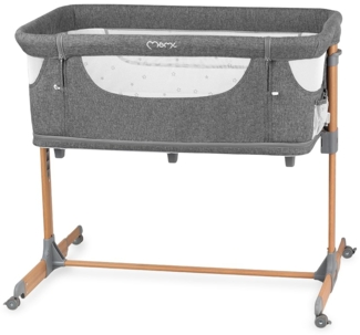 Momi SMARTBED 4-in-1 Kinderbeistellbetten bis 15 kg, Beistellbett für Babys mit Matratze, Höhenverstellbar