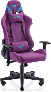 VALK Nyx - Stoff Gaming Stuhl, Gamer Stuhl (Atmungsaktivem Weichen Stoff, Neigungswinkel 160°, 2D-Armlehnen, Ergonomisch) Schreibtischstuhl, Bürostuhl (Lila Mystisch)