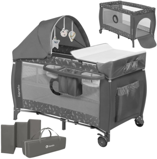 lionelo Baby-Reisebett LO-SVEN PLUS, ab Geburt bis 15kg mit Zubehör
