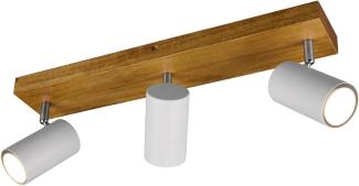 TRIO Leuchten LED Deckenstrahler, Dimmfunktion, LED wechselbar, Warmweiß, Balken-lampe innen Holz-lampe Treppenhaus übern Esstisch, Breite 44cm