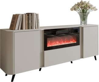 Kommode Volkiro 200 EF mit Kamin, 2 Drehtüren und Klappe (Farbe: Cashmere)