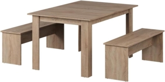 Esstisch Set Sentio Sonoma 137.6 x 92.8 cm mit 2 Bänken Vicco