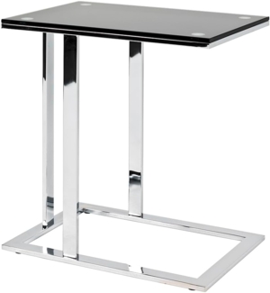 Beistelltisch 33512, Chrom/Glas schwarz, ca. 54 x 58 x 37 cm