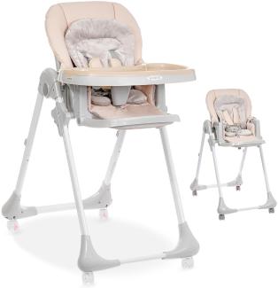 Hochstuhl Baby Kinderhochstuhl Klappbar Baby Hochstuhl Kinder Stuhl Mit Rollen Babystuhl Ab 6 Monate (BEIGE)