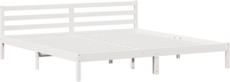 vidaXL Bettgestell mit Kopfteil Weiß 220 x 180 cm Massivholz Kiefer 869785