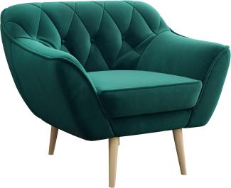 MKS MEBLE Sofa - Moderne Sofa - Skandinavische Deko Polstersofa - Pirs Loungesofa - Eine Persone Flaschengrün