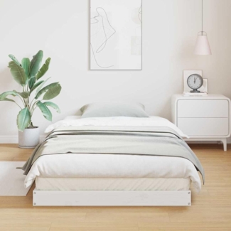 vidaXL Bodenbettrahmen Weiß 213,5 x 104 x 9 cm Massives Kiefernholz 869751