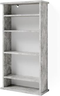 Vicco Bücherregal Cord Beton 48,3 x 91,4 cm mit 5 Ablagen