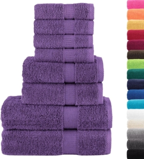 vidaXL 8 tlg. Premium-Handtuch-Set SOLUND Lila 600 g/m² 137545