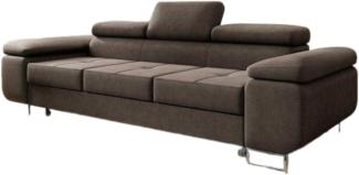 Designer Sofa Triora mit Schlaffunktion (Stoff) Braun