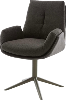 Drehstuhl Clea-Flex Materialmix Schwarz Fußkreuz Effektfinish Titan 360° drehbar Wippfunktion