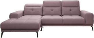 Designer Sofa Terina inkl. Beistellhocker Stoff Rosé Links