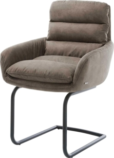 Freischwinger Abelia-Flex mit Armlehnen Mikrofaser Taupe Vintage Freischwinger rund Schwarz