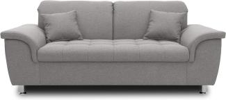 DOMO Collection Sofa Franzi, Sitzer Couch, 2,5er Garnitur mit Nackenfunktion, Polstergarnitur, grau, 210x105x81 cm