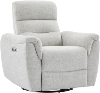 Vente-unique - Elektrischer Relax-Sessel aus hellgrauem Strukturstoff BREVIO