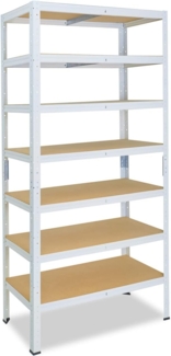 shelfplaza HOME 230 x 110 x 60 cm Schwerlastregal in weiß mit 7 Böden und 125 kg Traglast pro Boden