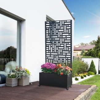 casa. pro Blumenkasten, mit Trennwand »Bernalda« mit Rollen Stahl 190x82x38 cm Schwarz