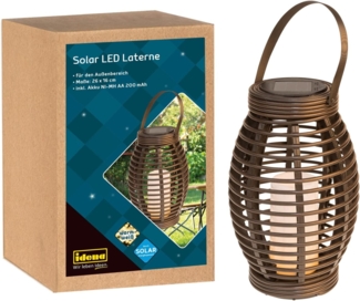 Idena LED Solarleuchte Laterne, mit Henkel, 26x16 cm, aus Kunststoff, für Garten und Camping