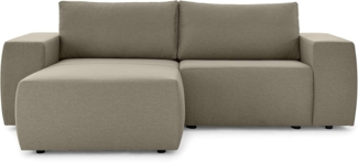 LOOKS by Wolfgang Joop Looks II Designer Ecksofa, Eckcouch, beidseitig montierbar, Polstersofa, Schlamm, 242 x 160 x 70 cm