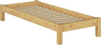 Einzelbett Futonbett 90x200 Kiefer natur Massivholz-Bettrahmen Singlebett Rollrost 60.35-09