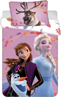 Disney Frozen Kinderbettwäsche Wendebettwäsche Disney Frozen Anna Elsa Olaf 2tlg. 100x135 + 40x60, Baumwolle, 2 teilig