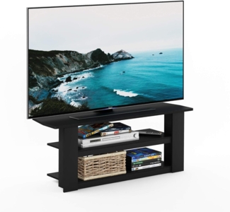 Furinno Parsons TV-Unterhaltungszentrum mit 3 Ebenen, holz, Schwarz, 34. 04x34. 04x41. 91 cm