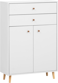 Schildmeyer Midischrank Bjarne, Breite 77 cm Mit Metallbeschlägen, Griffe und Möbelfüße aus Massivholz