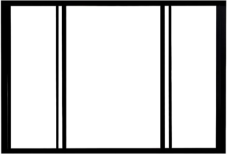 Vente-unique - Schiebeglaswand - 120 x 105 cm - thermolackiertes Aluminium - Schwarz - RAVENA