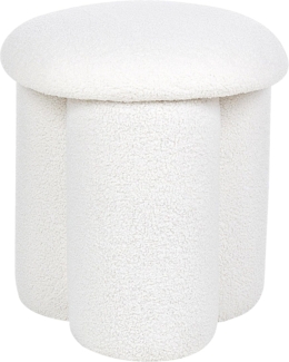 Pouf CARRINGTON Bouclé Cremeweiß