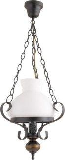 Rabalux Petronel Pendelleuchte 1x E27 matt schwarz, Nussbaum, weiß
