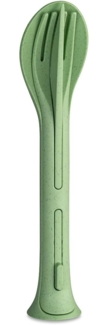 Koziol Besteck-Set 3-tlg. Klikk Pocket, To-Go-Besteck, Kunststoff, Nature Leaf Green, 4036703