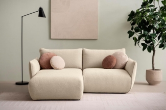 DOMO. collection Ecksofa 800 022, kleines Modulsofa in L-Form mit Taschenfederkern und attraktiver Biese-Naht, Sofa, Polsterecke, Eckcouch 194 x 168 x 79 cm (BxTxH), beige