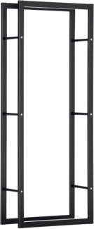 HOMCOM Kaminholzregal Feuerholzregal Kaminholzablage, BxTxH:60x25x150 cm, (Kaminholzhalter, 1-St, Kaminholzständer), Stahl, Schwarz
