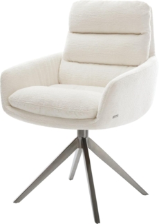 Drehstuhl Abelia-Flex mit Armlehnen Bouclé Soft Beige Kreuzgestell breit Graphit 360° drehbar Wippfunktion