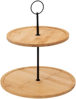 Etagere für Kuchen, Bambus, 2 Etagen, H. 30 cm